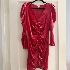 Ruched Velvet Dress